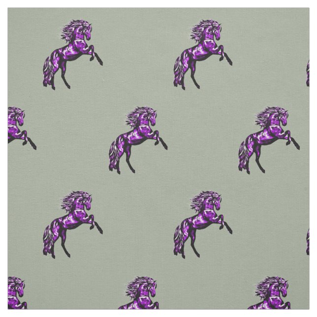 Cavalo Roxo na Tecido de Cinza (Modelo)