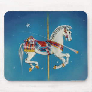 Cavalo vermelho, branco & azul de Mousepads - do