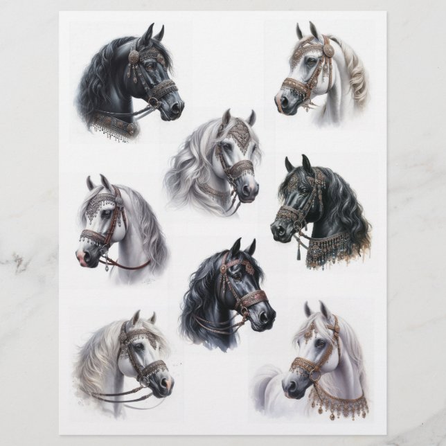 Cavalos Árabes com Lindas Bridles (Frente)