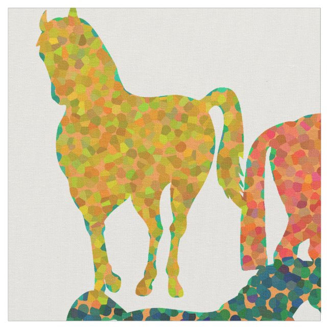 Cavalos Arco-Íris - "Dotty sobre Cavalos!" Tecido (Detalhe)