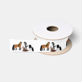 Cavalos bonitos dos desenhos animados que jogam na