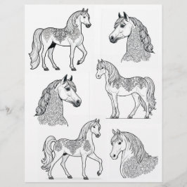Cavalos de Design de Tatuagem de Damáscaras de Art