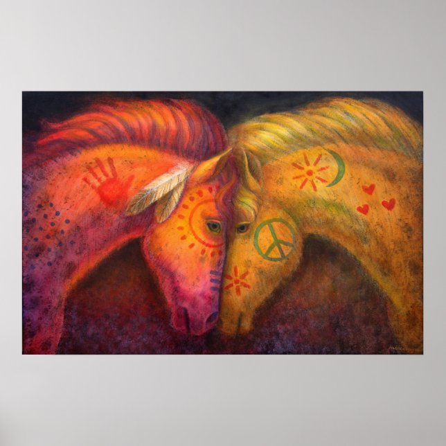 Cavalos de paz da Poster da Guerra do Cavalo Arte  (Frente)