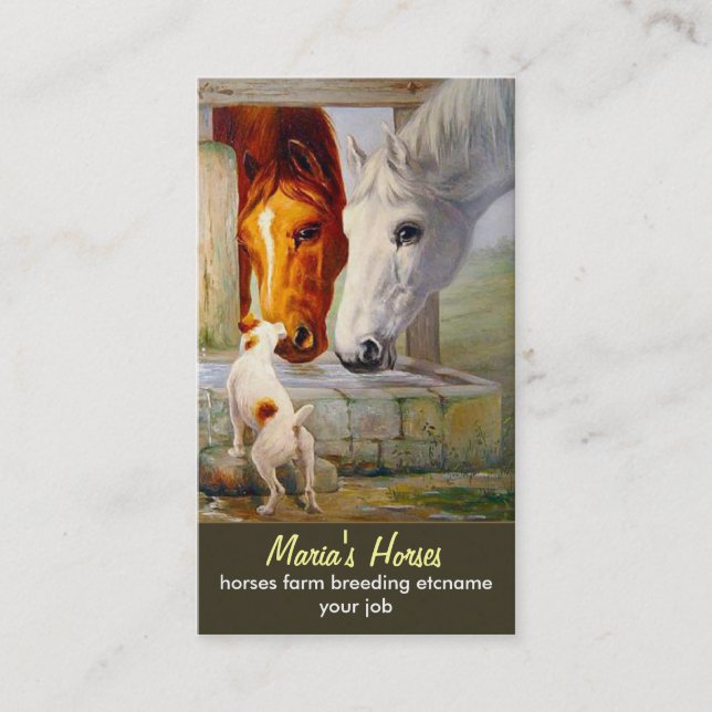 cavalos e cartão de visita de cães (Frente)