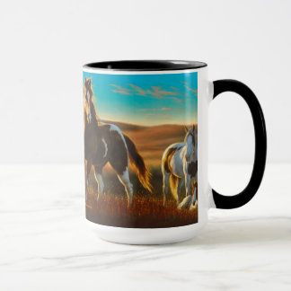 Cavalos na caneca da luz solar