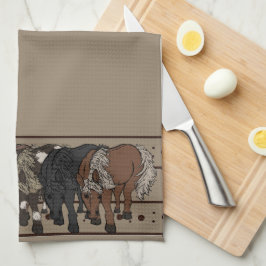 Cavalos por toalha de cozinha figdewdrop