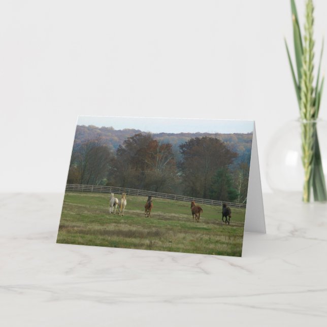 Cavalos Running, cartão (Frente)