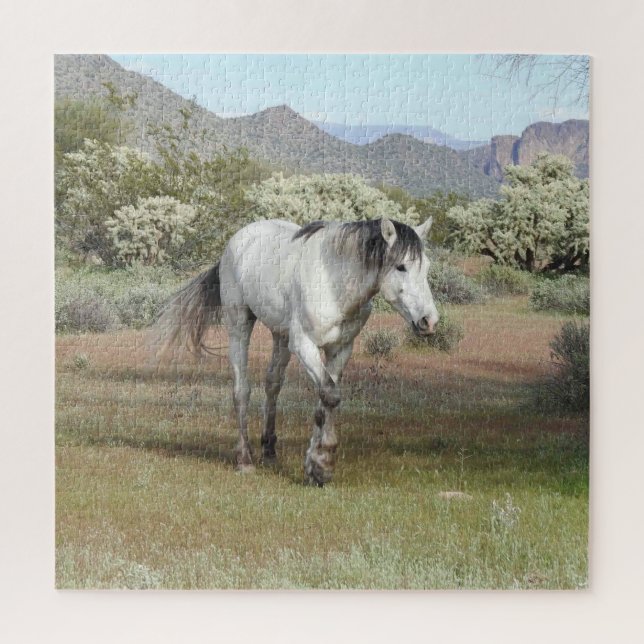 Cavalos selvagens, fauna selvagem, quebra-cabeça (Vertical)