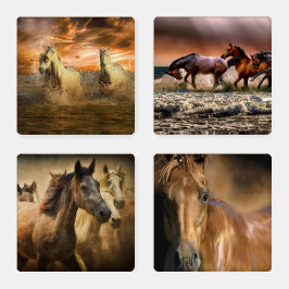 Cavalos selvagens russos na natureza
