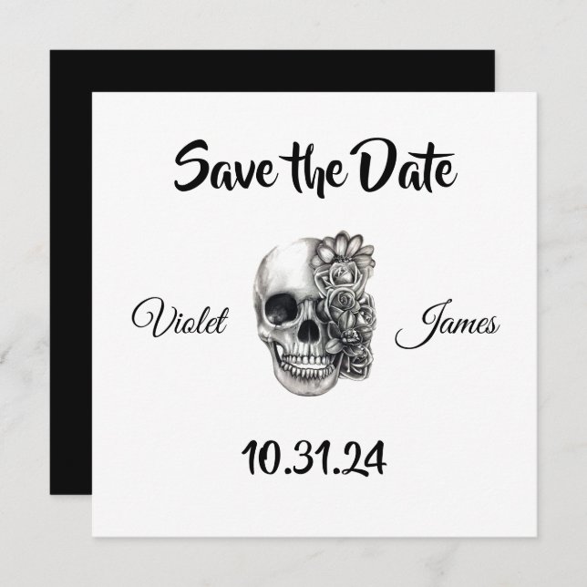 cavar salvar convites de data (Frente/Verso)