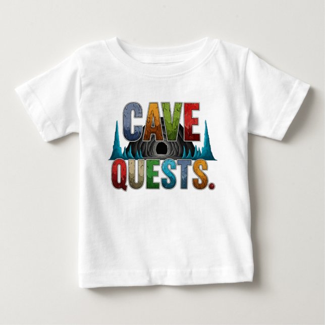 Cave Quest Adventure T-Shirt Design (Frente)
