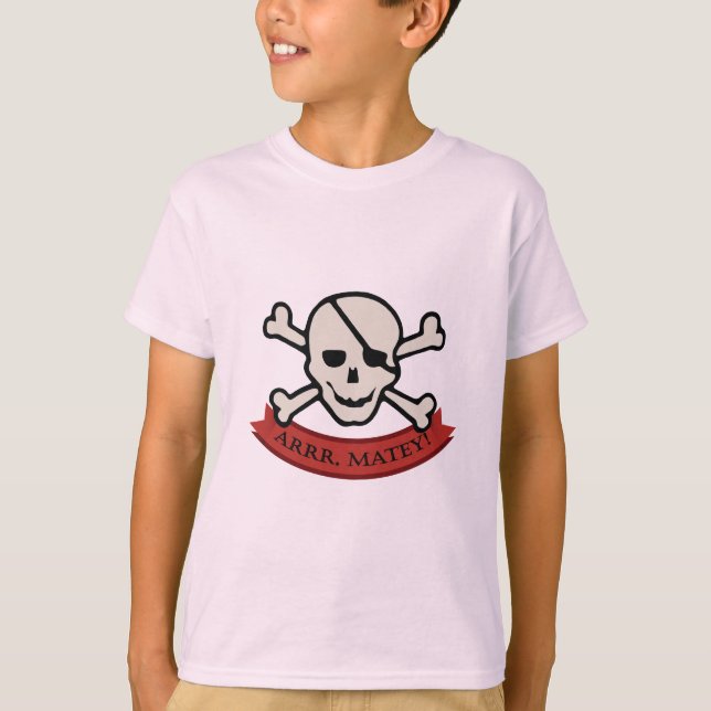 Caveira - Camisa T Básica Para Crianças (Frente)