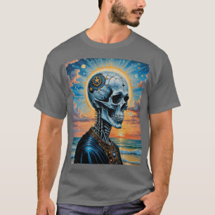 Caveira Celestial Crachada Camisa Sunset