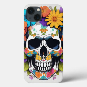 Caveira Colorida Floral