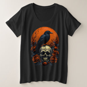 Caveira com Rosas e Camiseta Gótica