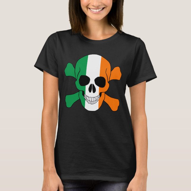 Caveira De Bandeira Da Irlanda E Camisas De Cruzei (Frente)