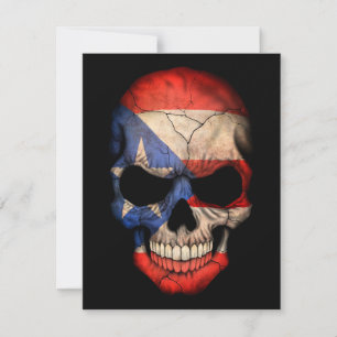 Caveira de Bandeira em Porto Rico em Preto