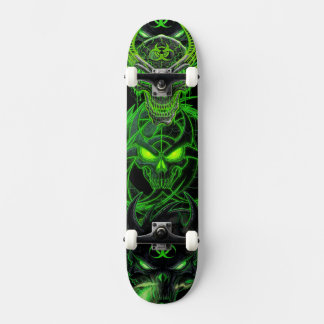 Caveira de Biohazard Neon Tóxico | Skateboard de L