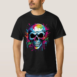 Caveira de mau: Arte Colorida de Camiseta Grafite