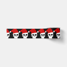 Caveira de Natal com Gótico de Santa Hat