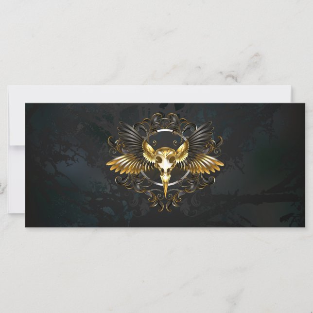 Caveira de ouro sobre fundo preto (Frente)