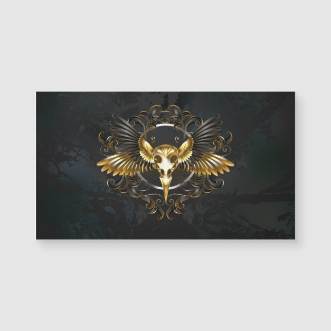 Caveira de ouro sobre fundo preto (Frente)