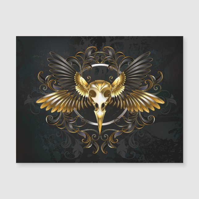 Caveira de ouro sobre fundo preto (Frente)