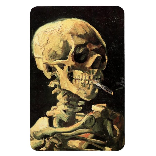 Caveira de Van Gogh com o Íman de Cigarro queimado (Vertical)