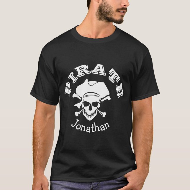 Caveira e Ossos Jolly Roger. T-Shirt do Partido Pi (Frente)