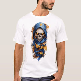 Caveira e outono deixam estilo de tatuagem T-shirt