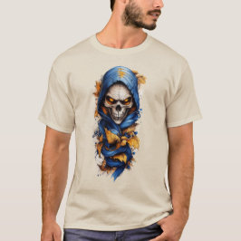 Caveira e outono deixam estilo de tatuagem T-shirt