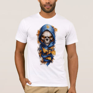 Caveira e outono deixam estilo de tatuagem T-shirt