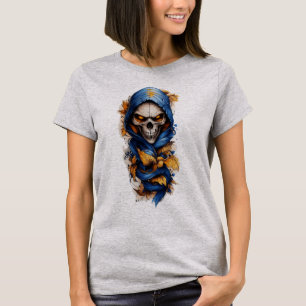 Caveira e outono deixam estilo de tatuagem T-shirt