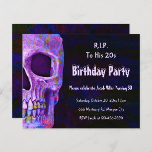 Caveira Festa de aniversário Roxo RIP para seu orç