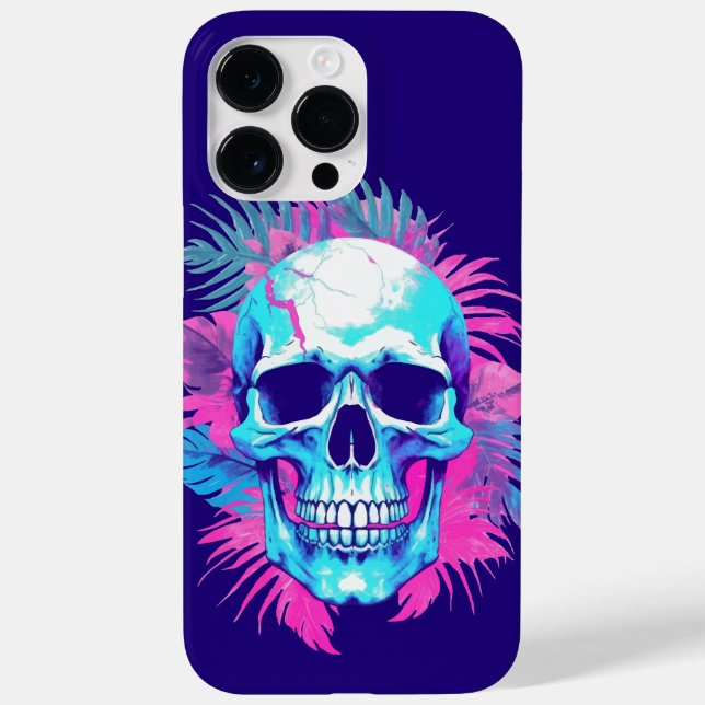 Caveira Floral em Estilo Vaporwave (Verso)