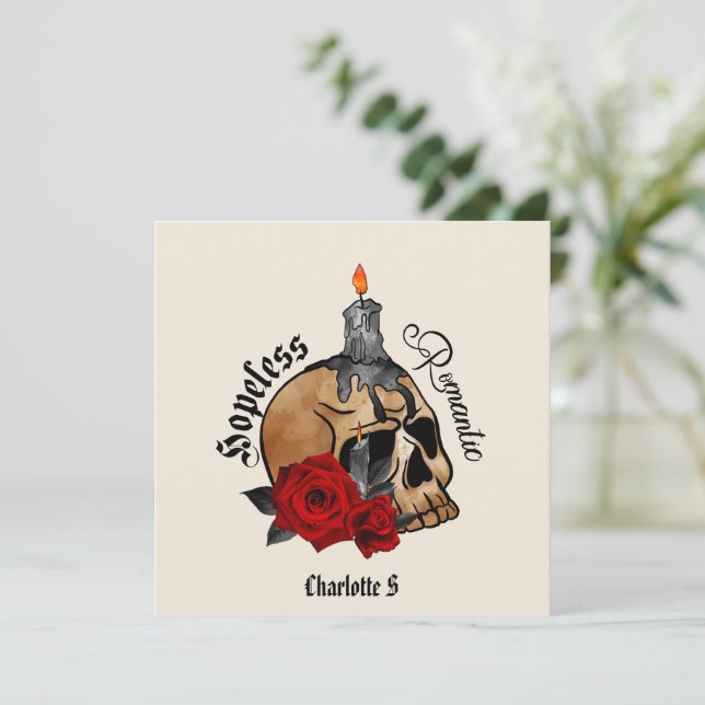 Caveira Gótica Sem Esperança Romântica (Em pé/Frente)