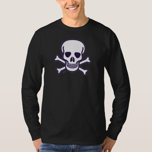Caveira n Ossos Camisa de manga preta (Frente)