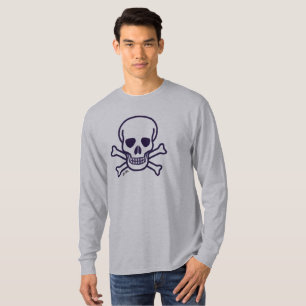 Caveira n Ossos cinza camisa comprida