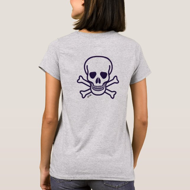 Caveira n Ossos cinza camiseta (Verso)