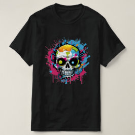 Caveira Pequena: Arte Colorida de T-shirt Grafite