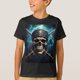 Caveira Pirata com Camisa T de Espadas