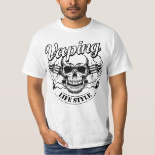 Caveira Vaping - T-Shirt Negrito e Edgy