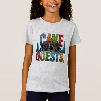 Caverna busca camiseta gráfica de aventura feminin