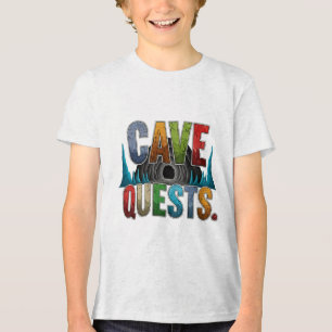Caverna busca camiseta gráfica de aventura feminin