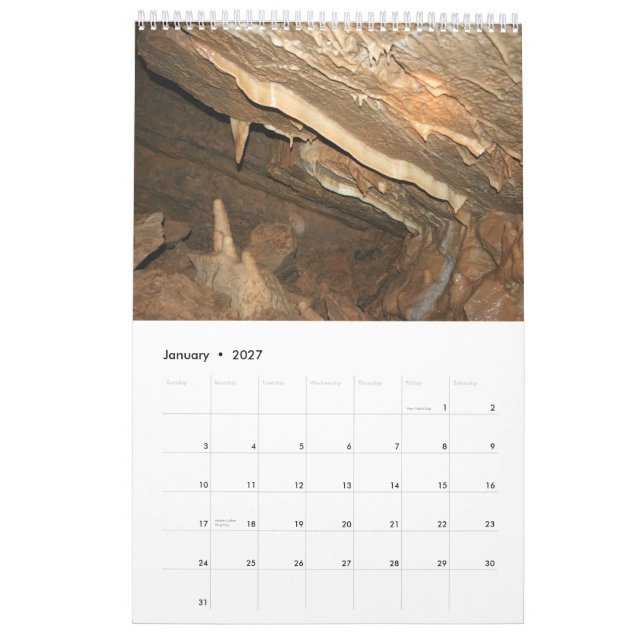 Caverna de Minnetonka calendário de 18 meses (Jan 2027)