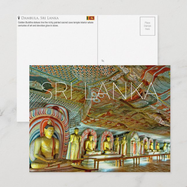 Cavernas de Dambulla, Sri Lanka Cartão Postal de V (Frente/Verso)
