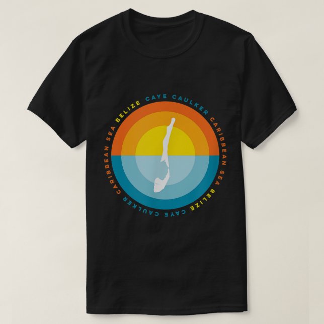 Caye Caulker Belize Camisa Gráfica Sunset (Frente do Design)