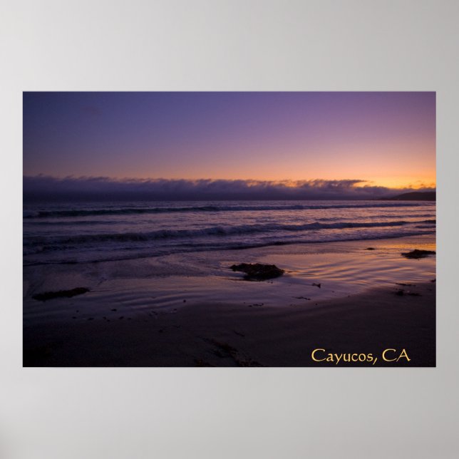 Cayucos, CA Beach Sunset Poster (Frente)