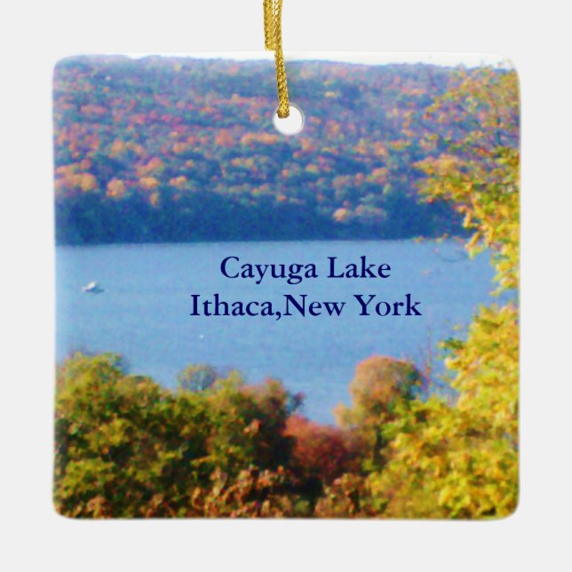 CAYUGA LAKE, ITHACA, N.Y. ornamento (Frente)