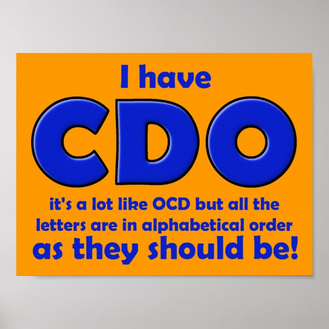 CDO OCD - Sinal de Poster engraçado (Frente)